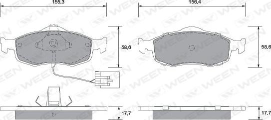 Ween 151-1291 - Тормозные колодки, дисковые, комплект autospares.lv