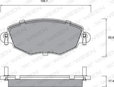 Ween 151-1293 - Тормозные колодки, дисковые, комплект autospares.lv