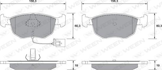 Ween 151-1292 - Тормозные колодки, дисковые, комплект autospares.lv