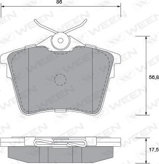 Ween 151-1245 - Тормозные колодки, дисковые, комплект autospares.lv