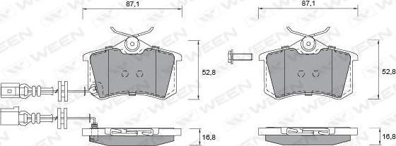 Ween 151-1247 - Тормозные колодки, дисковые, комплект autospares.lv