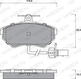 Ween 151-1255 - Тормозные колодки, дисковые, комплект autospares.lv