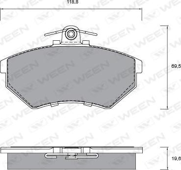 Ween 151-1256 - Тормозные колодки, дисковые, комплект autospares.lv