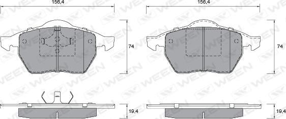 Ween 151-1258 - Тормозные колодки, дисковые, комплект autospares.lv