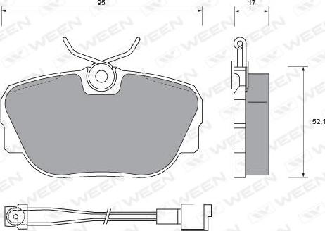 Ween 151-1264 - Тормозные колодки, дисковые, комплект autospares.lv