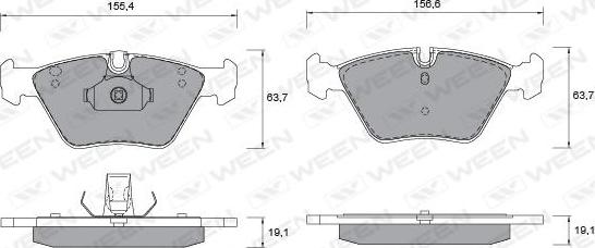 Ween 151-1266 - Тормозные колодки, дисковые, комплект autospares.lv