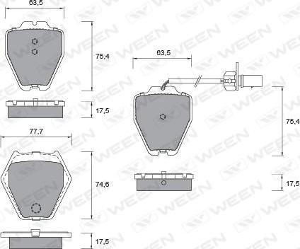 Ween 151-1263 - Тормозные колодки, дисковые, комплект autospares.lv