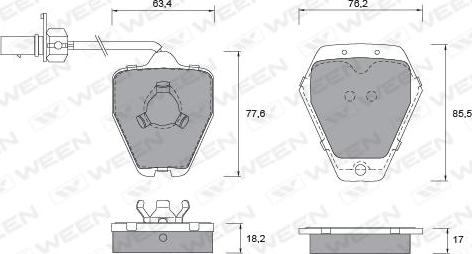 Ween 151-1262 - Тормозные колодки, дисковые, комплект autospares.lv