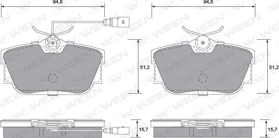 Ween 151-1209 - Тормозные колодки, дисковые, комплект autospares.lv