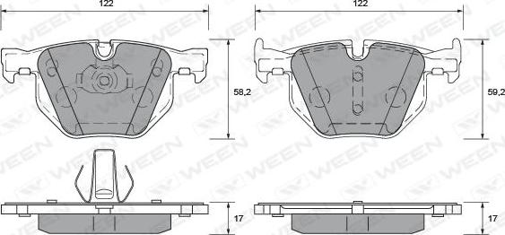 Ween 151-1204 - Тормозные колодки, дисковые, комплект autospares.lv