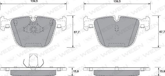 Ween 151-1205 - Тормозные колодки, дисковые, комплект autospares.lv