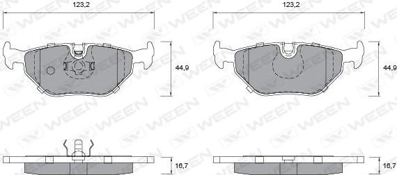 Ween 151-1200 - Тормозные колодки, дисковые, комплект autospares.lv