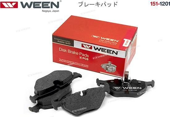 Ween 151-1201 - Тормозные колодки, дисковые, комплект autospares.lv