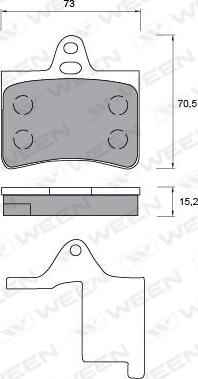 Ween 151-1208 - Тормозные колодки, дисковые, комплект autospares.lv