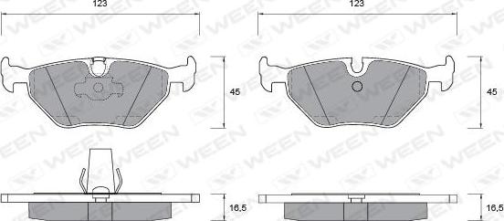 Ween 151-1203 - Тормозные колодки, дисковые, комплект autospares.lv