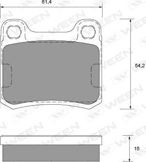 Ween 151-1219 - Тормозные колодки, дисковые, комплект autospares.lv