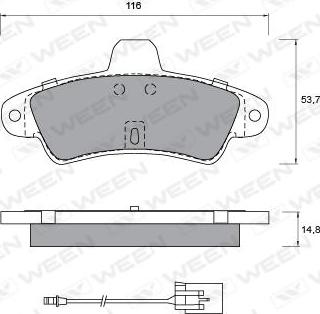 Ween 151-1215 - Тормозные колодки, дисковые, комплект autospares.lv