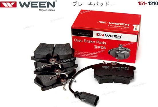 Ween 151-1210 - Тормозные колодки, дисковые, комплект autospares.lv