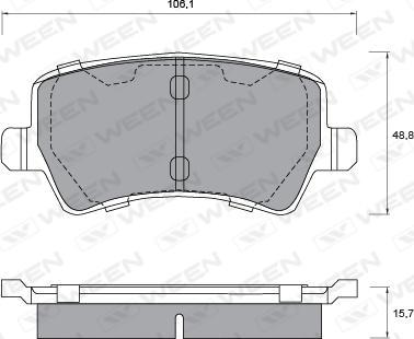 Ween 151-1211 - Тормозные колодки, дисковые, комплект autospares.lv