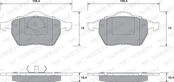 Ween 151-1285 - Тормозные колодки, дисковые, комплект autospares.lv