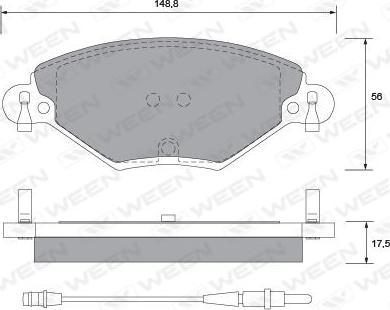 Ween 151-1282 - Тормозные колодки, дисковые, комплект autospares.lv