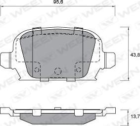 Ween 151-1239 - Тормозные колодки, дисковые, комплект autospares.lv