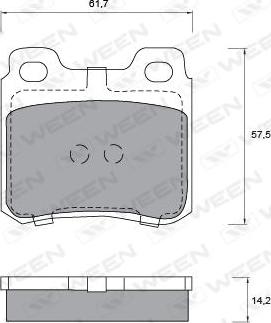 Ween 151-1236 - Тормозные колодки, дисковые, комплект autospares.lv