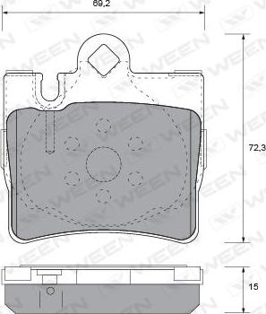 Ween 151-1233 - Тормозные колодки, дисковые, комплект autospares.lv