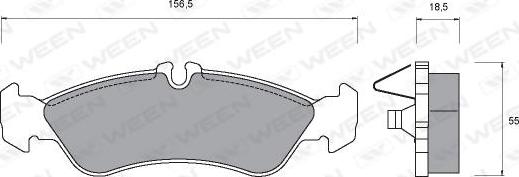 Ween 151-1228 - Тормозные колодки, дисковые, комплект autospares.lv