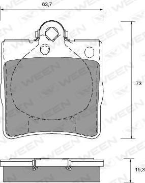 Ween 151-1223 - Тормозные колодки, дисковые, комплект autospares.lv