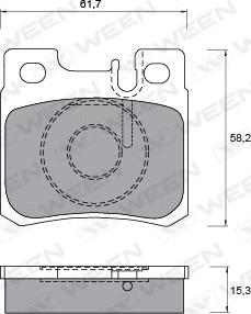 Ween 151-1222 - Тормозные колодки, дисковые, комплект autospares.lv