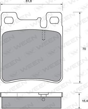 Ween 151-1227 - Тормозные колодки, дисковые, комплект autospares.lv