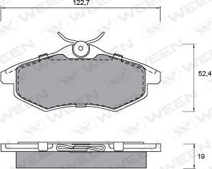 Ween 151-1275 - Тормозные колодки, дисковые, комплект autospares.lv