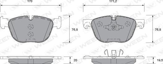 Ween 151-1270 - Тормозные колодки, дисковые, комплект autospares.lv