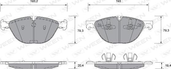 Ween 151-1271 - Тормозные колодки, дисковые, комплект autospares.lv