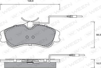 Ween 151-1272 - Тормозные колодки, дисковые, комплект autospares.lv