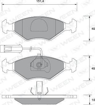 Ween 151-1799 - Тормозные колодки, дисковые, комплект autospares.lv