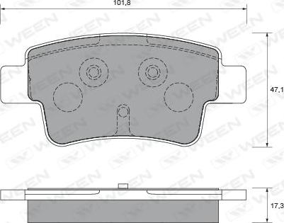 Ween 151-1795 - Тормозные колодки, дисковые, комплект autospares.lv