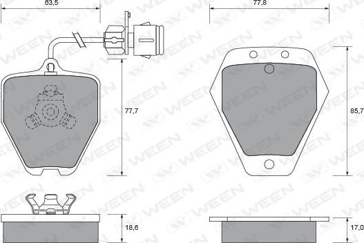 Ween 151-1791 - Тормозные колодки, дисковые, комплект autospares.lv