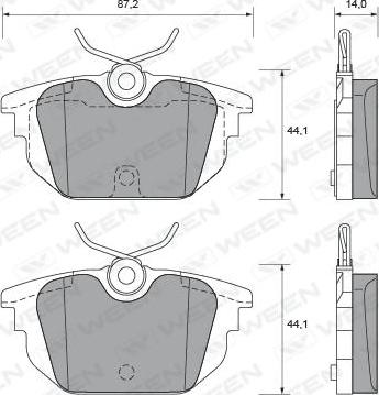 Ween 151-1793 - Тормозные колодки, дисковые, комплект autospares.lv