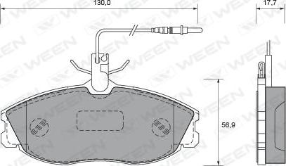 Ween 151-1749 - Тормозные колодки, дисковые, комплект autospares.lv