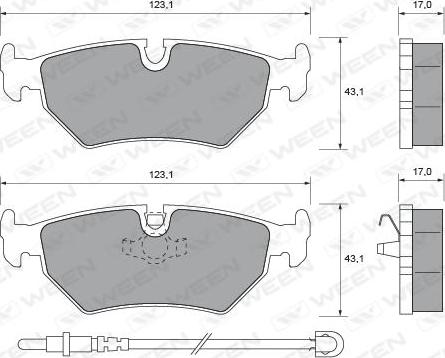 Ween 151-1748 - Тормозные колодки, дисковые, комплект autospares.lv