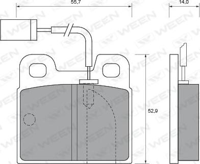 Ween 151-1743 - Тормозные колодки, дисковые, комплект autospares.lv