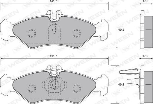 Ween 151-1752 - Тормозные колодки, дисковые, комплект autospares.lv