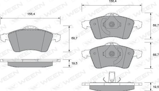 Ween 151-1765 - Тормозные колодки, дисковые, комплект autospares.lv