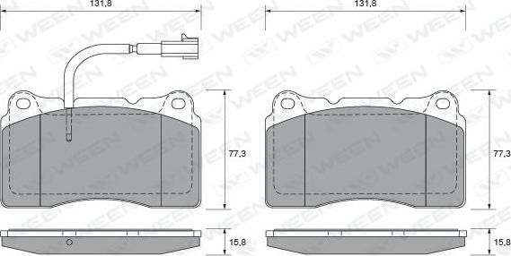 Ween 151-1706 - Тормозные колодки, дисковые, комплект autospares.lv