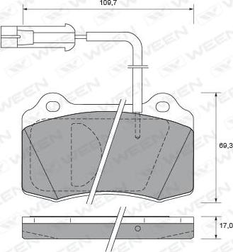 Ween 151-1707 - Тормозные колодки, дисковые, комплект autospares.lv