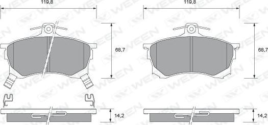 Ween 151-1710 - Тормозные колодки, дисковые, комплект autospares.lv