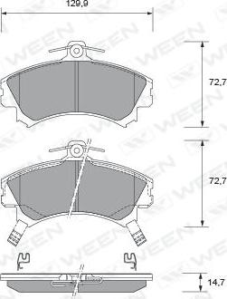 Ween 151-1711 - Тормозные колодки, дисковые, комплект autospares.lv