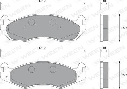 Ween 151-1713 - Тормозные колодки, дисковые, комплект autospares.lv